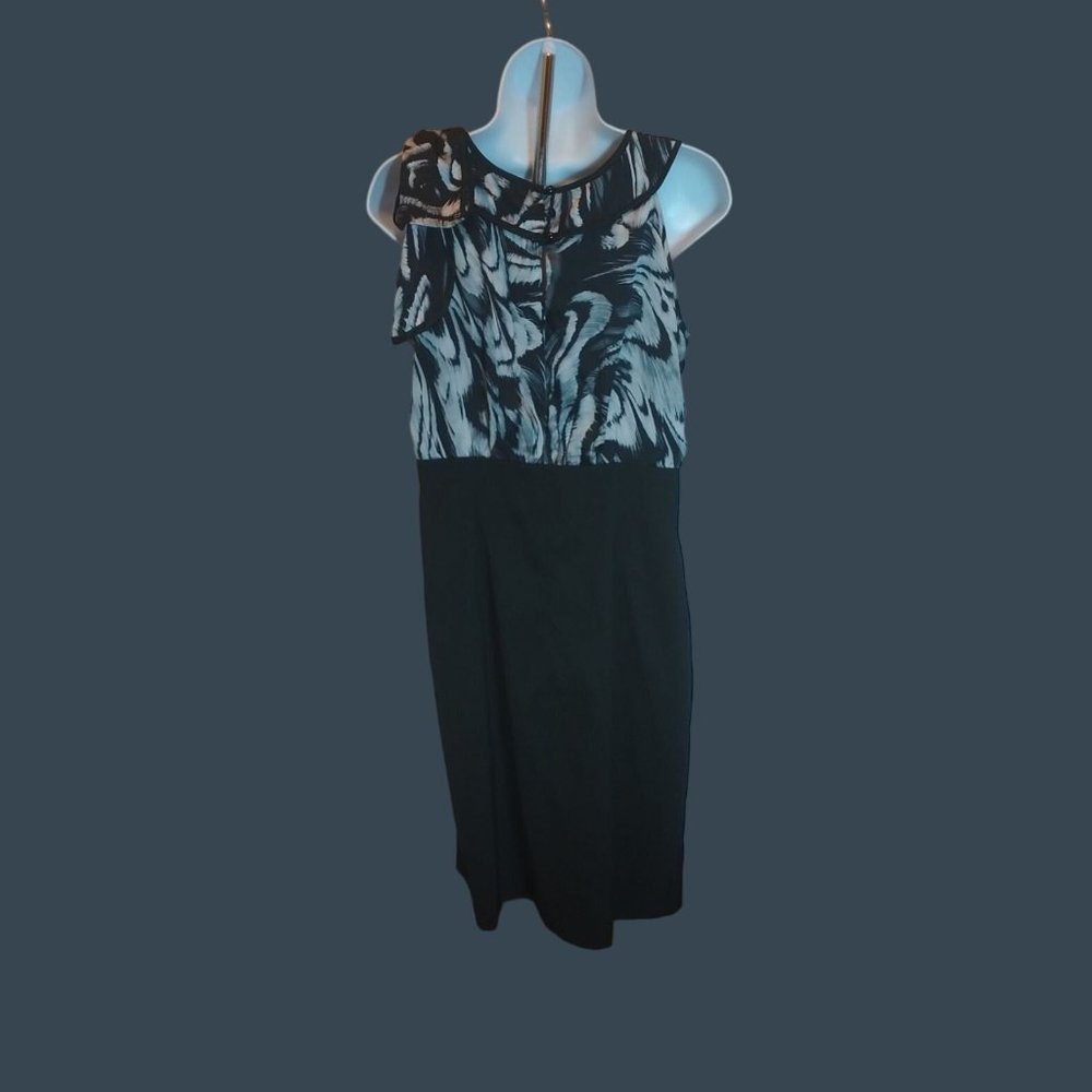 AB Studio Dress Black/Gray Women's Sleeveless Sz. 8 - Picture 2 of 8